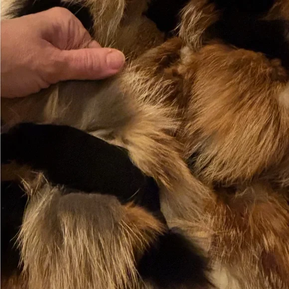 The Jetset Diaries Elegant short calico genuine fox patchwork fur & leather coat - Picture 15 of 16